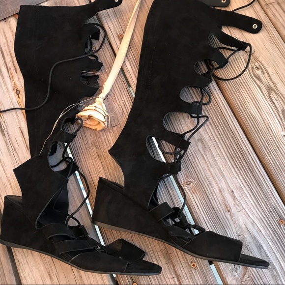 New! Gladiator sandals black suede 10 - Picture 2 of 5
